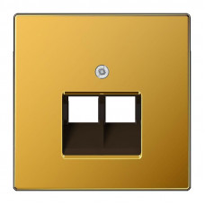 Накладка 2-ой наклонной телефонной/компьютерной розетки Jung LS 990 золото LS969-2UAGGO